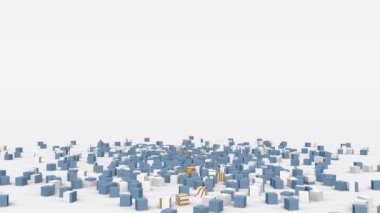 Arjantin bayrağı yavaş çekimde 3D küplerden yaratıldı