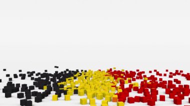 Belçika bayrağı yavaş çekimde 3d küpten yaratıldı