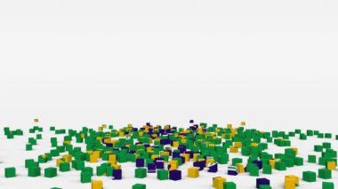 Brezilya bayrağı yavaş çekimde 3d küpten yaratıldı