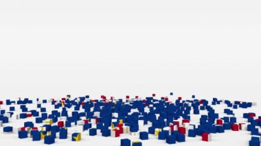 Cape Verde bayrağı yavaş çekimde 3d küplerden oluşturuldu