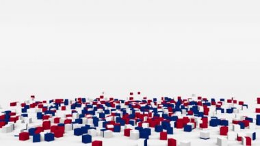 Kosta Rika bayrağı yavaş çekimde üç boyutlu küplerden yaratıldı