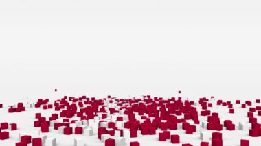 Flag of Denmark created from 3d cubes in slow motion