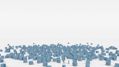 Mikronezya Birleşik Devletleri bayrağı yavaş çekimde 3 boyutlu küplerden oluşturuldu