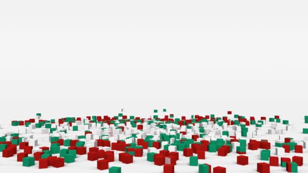 Flagga Bulgarien Skapad Kuber Slow Motion — Stockvideo