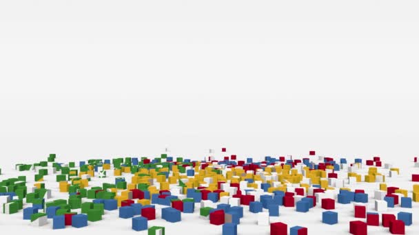 科摩罗国旗由3D立方体慢动作制成 — 图库视频影像