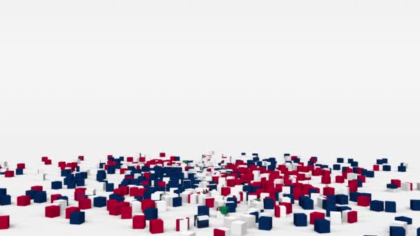 Flag Dominican Republic Created Cubes Slow Motion — Stockvideo