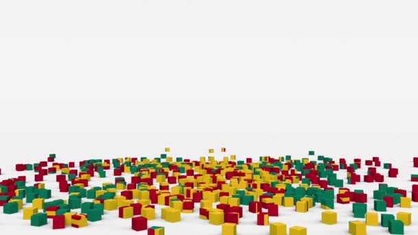 Flag Grenada Created Cubes Slow Motion — Vídeos de Stock