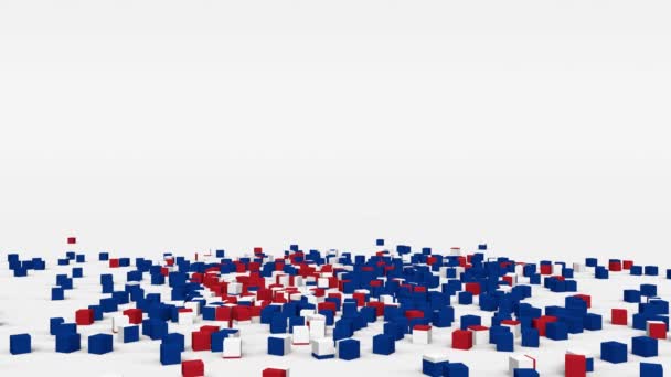 Flag Iceland Created Cubes Slow Motion — Stockvideo