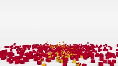 Flag of Kyrgyzstan created from 3d cubes in slow motion