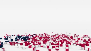 Liberya bayrağı yavaş çekimde 3D küplerden oluşturuldu