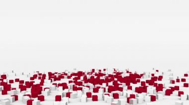 Monako bayrağı yavaş çekimde 3 boyutlu küplerden oluşturuldu