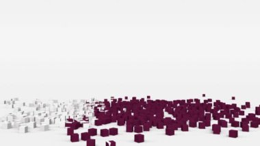 Flag of Qatar created from 3d cubes in slow motion