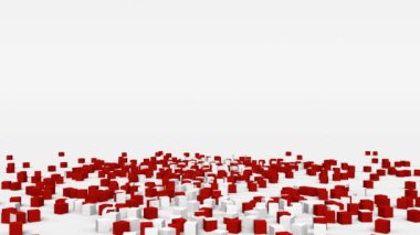 Flag of Switzerland created from 3d cubes in slow motion