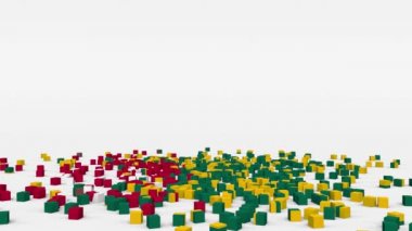 Flag of Togo created from 3d cubes in slow motion