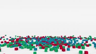 Azerbaycan bayrağı yavaş çekimde 3d küpten oluşturuldu