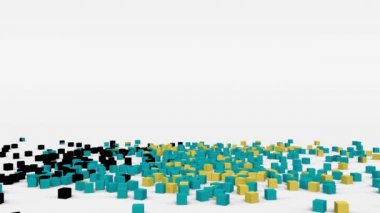 Bahamalar bayrağı yavaş çekimde 3d küplerden oluşturuldu