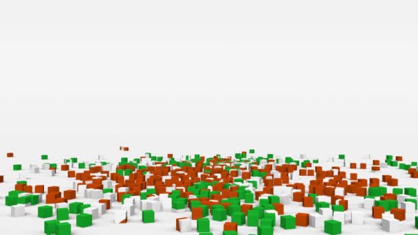 Flag Niger Created Cubes Slow Motion — Vídeo de Stock