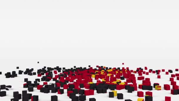 Flag Papua New Guinea Created Cubes Slow Motion — Stok video