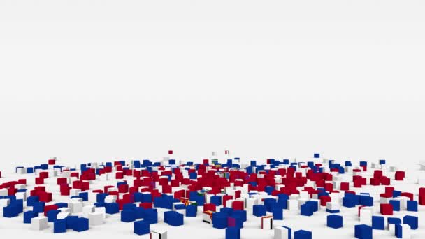 Flag Paraguay Created Cubes Slow Motion — Video