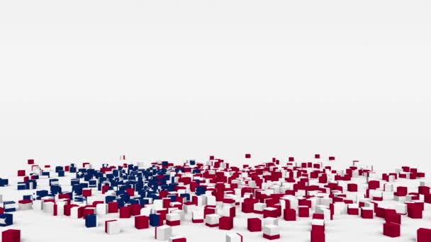 Flag United States America Created Cubes Slow Motion — Wideo stockowe