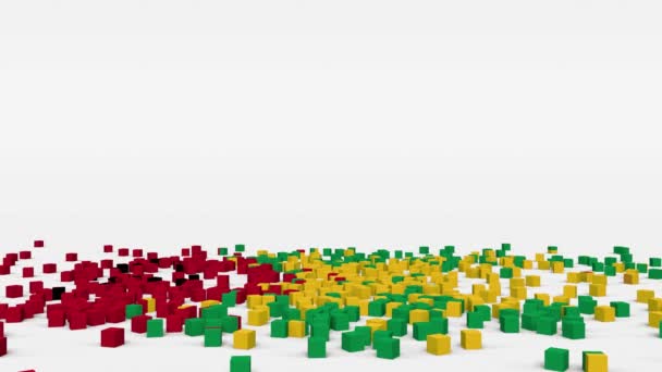 几内亚比绍国旗由3D立方体慢动作制成 — 图库视频影像