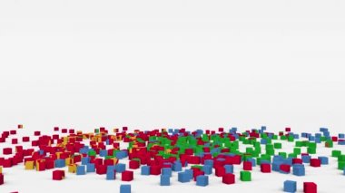 Eritre bayrağı yavaş çekimde 3d küplerden oluşturuldu