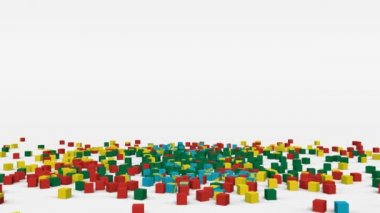 Etiyopya bayrağı yavaş çekimde üç boyutlu küplerden oluşturuldu