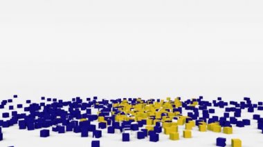 Bosna-Hersek bayrağı yavaş çekimde 3d küpten yaratıldı