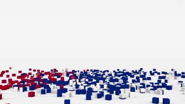 Flag Cuba Created Cubes Slow Motion — Video Stock