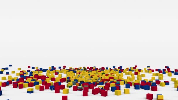 Flag Ecuador Created Cubes Slow Motion — Vídeo de Stock