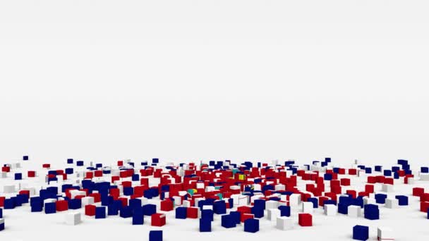 Flag Croatia Created Cubes Slow Motion — Video