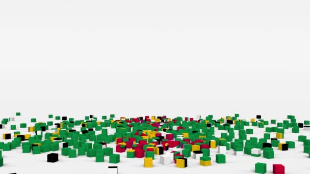 Flag Dominica Created Cubes Slow Motion — Vídeos de Stock