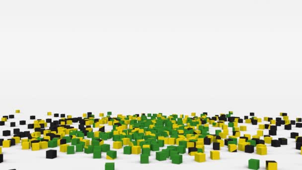 Flag Jamaica Created Cubes Slow Motion — Stock Video