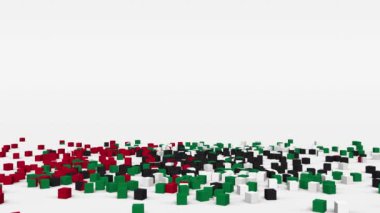 Ürdün bayrağı yavaş çekimde 3d küpten oluşturuldu