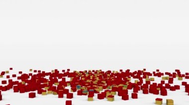 Karadağ bayrağı yavaş çekimde 3d küpten yaratıldı