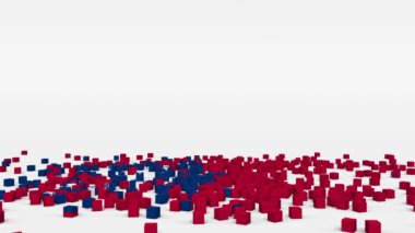 Flag of Samoa created from 3d cubes in slow motion