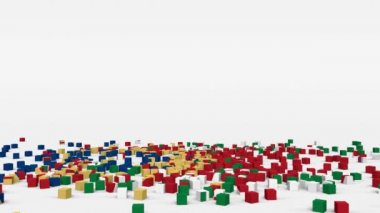 Flag of Seychelles created from 3d cubes in slow motion