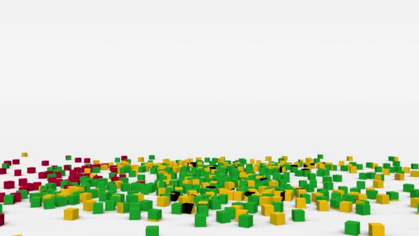 Flag Sao Tome Principe Created Cubes Slow Motion — Stock Video