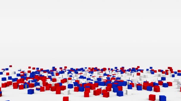Flag Slovenia Created Cubes Slow Motion — Video Stock