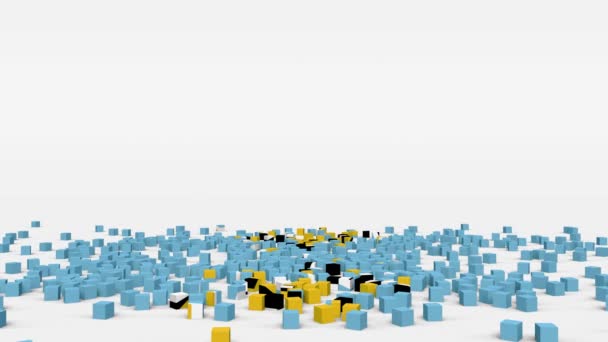Flag Saint Lucia Created Cubes Slow Motion — Wideo stockowe