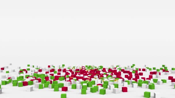 Flag Tajikistan Created Cubes Slow Motion — Wideo stockowe