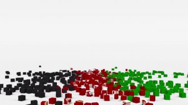 Afganistan bayrağı yavaş çekimde 3 boyutlu küplerden yaratıldı