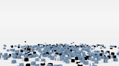 Botswana bayrağı yavaş çekimde 3 boyutlu küplerden oluşturuldu