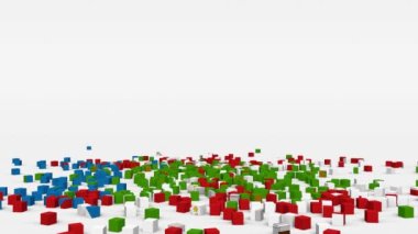 Ekvator Ginesi bayrağı yavaş çekimde 3d küplerden oluşturuldu