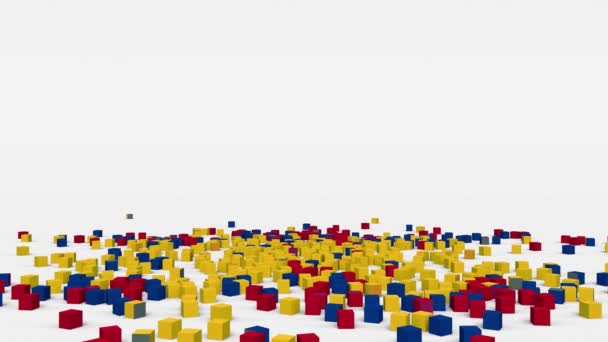 Flag Colombia Created Cubes Slow Motion — стокове відео