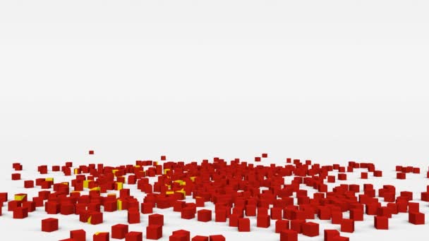 Flag China Created Cubes Slow Motion — Stock Video
