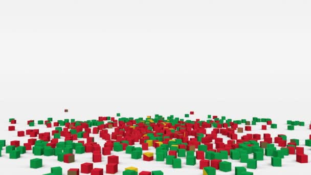 布基纳法索国旗由3D立方体慢动作制成 — 图库视频影像