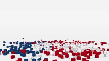 Çek Cumhuriyeti bayrağı yavaş çekimde 3d küplerden oluşturuldu