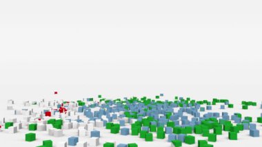 Cibuti bayrağı yavaş çekimde 3d küpten oluşturuldu