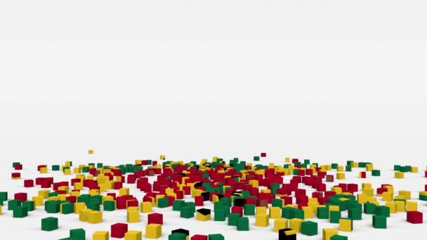 加纳国旗由3D立方体慢动作制成 — 图库视频影像